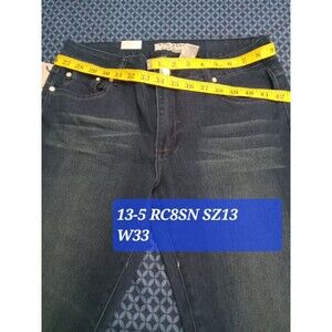 JEANS STRETCH DENIM DARK BLUE, WAIST 33IN, 13-5 RC8SN  SZ13 ,SKINNY JEANS, HAVE
